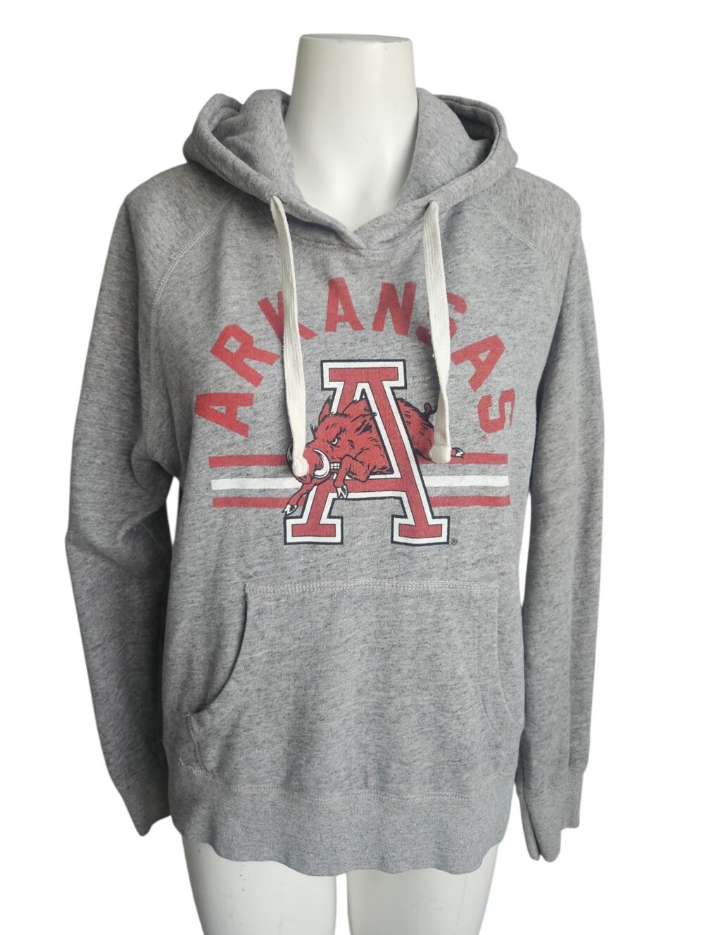 Arkansas Razorbacks Medium Vintage Style Gray Distressed Pullover Hoodie